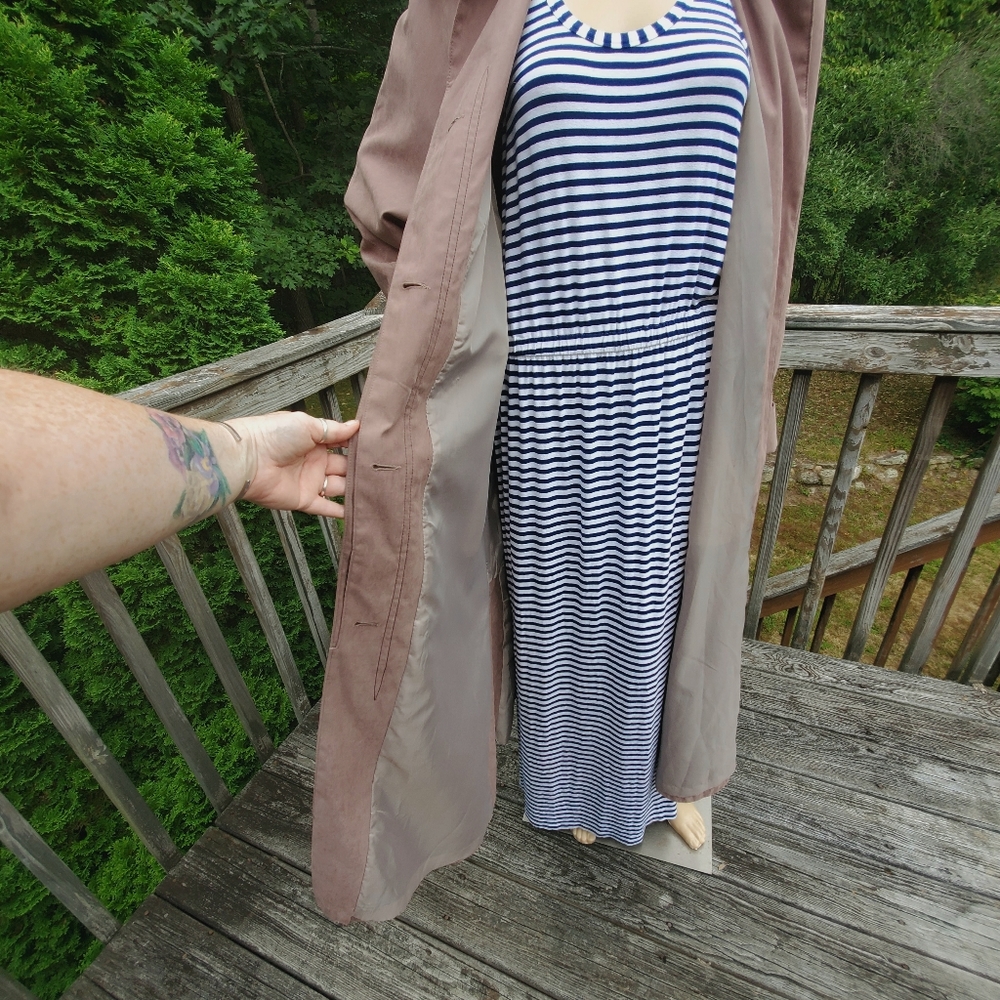 Bernardo Light Brown Full Length Button Down Line… - image 7